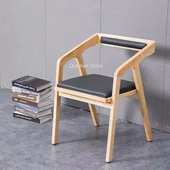 מינימליסטי יצירתי המשרד להירגע בכיסא היד האוכל יוקרה כיסא עץ יהירות מודרני נוח Meubles דה סלון ריהוט גן WYH