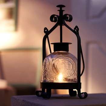 מנורת נפט פמוטים מתכת וינטאג ' לחתונה קישוטי נורדי עתיק קיר פמוטים הפנס על השולחן עיצוב הבית