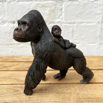 מציאותי שחור שרף גורילה גורילה & התינוק פסל פסל קישוט פסל חי קישוט החדר