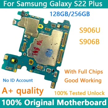 מקורי סמארטפון S22+ S906B לוח האם 128GB עבור Samsung Galaxy S22 בנוסף S906U סמארטפון האיחוד האירופי גרסה לוח עם מלא צ ' יפס