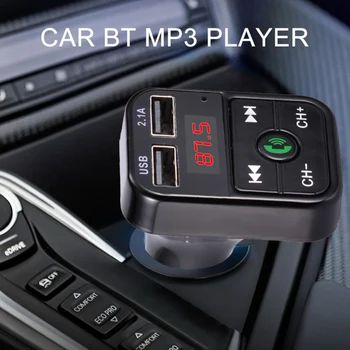 משדר FM דיבורית לרכב דיבורית אלחוטית דיבורית Bluetooth 5.0 LCD עם נגן MP3 USB מטען רכב אביזרים כפול אפנן FM