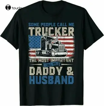 נהג משאית משאית, אבא בעל לנו דגל מתנה חולצות כותנה מגמה 2021 חולצת טריקו יוניסקס