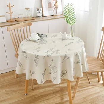 סיבוב פרחוני מפת שולחן עמיד למים פרחים הדפסה אביב מפת שולחן עם קמטים עמידה על וחיצוניות האוכל