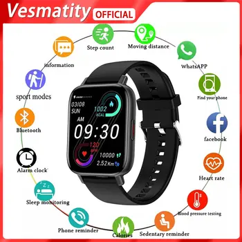 עבור אפל Huawei Xiaomi I20 עמיד למים שעון חכם נשים גברים קצב לב צג לחץ דם כושר גשש ספורט Smartwatch