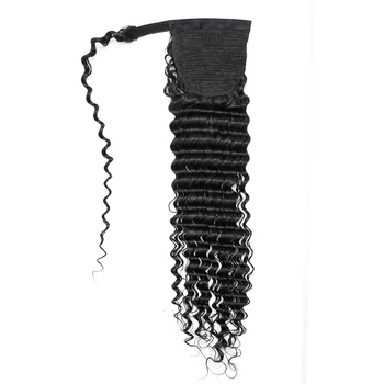עמוק גל קוקו שיער אדם סיומת 65 גרם/100 גרם/145g קסם לעטוף את הקליפ הקוקו השחור רמי ההודי שיער גלי