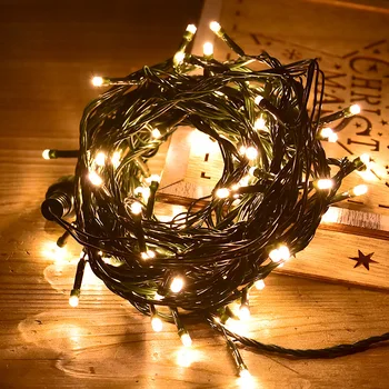 עץ חג מולד פיות אור מחרוזת 10m 100 נוריות גינה חיצונית עמיד למים חוטי נחושת גרלנד מחרוזת כוכבי אור בבית חג המולד תפאורה