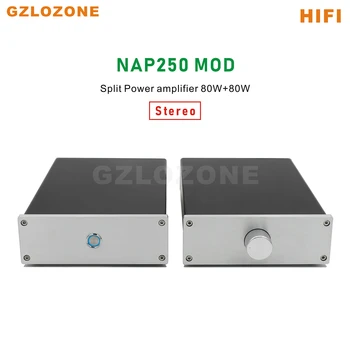 פיצול HIFI NAP250 MOD 2SC5200 סטריאו מגבר כוח 80W+80W על בסיס נעים עם שליטה על עוצמת הקול