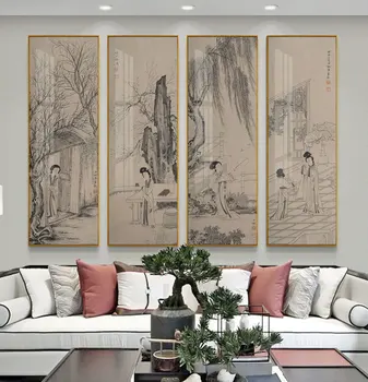 צ ' ן Shaomei פוסטר סינית עתיקה בסגנון צמח פרח ציפור אמנות קיר קנבס ציור תמונה להדפיס סלון עיצוב הבית