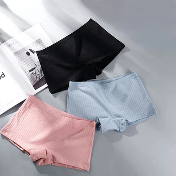 קיץ נשים בטיחות מכנסי כותנה תחת חצאית נשית חלקה תחתונים מוצק צבע בתוספת גודל תחתונים חמים בוקסר נשים 1pc