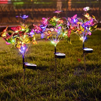 קישוט הקרקע פרח אור Plug מנורת הגן דשא פרפר אורות חג סימולציה אור שמש הדשא עמיד למים