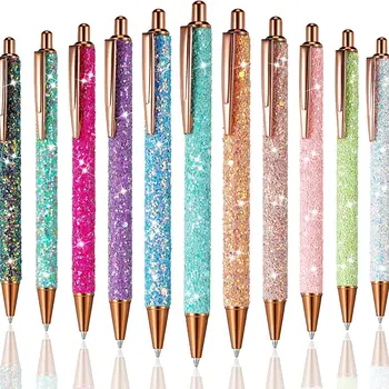 רב-צבע נצנצים מתכת לחץ עטים כדוריים חמוד החתימה עטים קוריאה כתיבה מתנה עטים למשרד ציוד לבית הספר מבצעים
