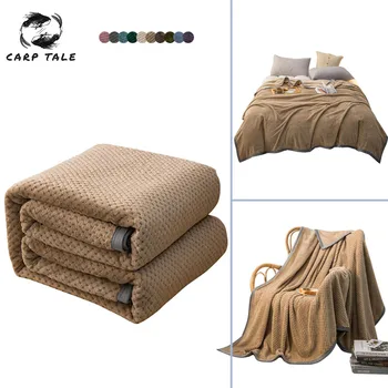 רך חם פליז פלנל, שמיכה למיטה מוצק צבע לזרוק משובץ שמיכת חורף עבה כיסוי על הספה בחדר השינה למבוגרים כיסוי מיטה