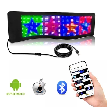 רצועת LED תצוגה מכונית גלילת הודעה Bluetooth מסך תואם בקרת יישום לתכנות תצוגת LED דיגיטלית אביזרי רכב