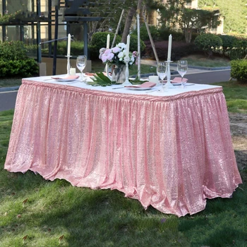 שולחן חצאית סעודת החתונה קישוט מסיבת יום הולדת חתונה שולחן הקינוחים בד הסיטוניים מתוק לקישוט לשולחן