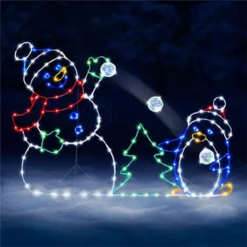 שלג חג המולד דקורטיביים אור חג המולד עץ, ברזל יצוק קישוטים חיצוניים הדשא זוהר אור מנורת LED מחרוזת עיצוב המסיבה